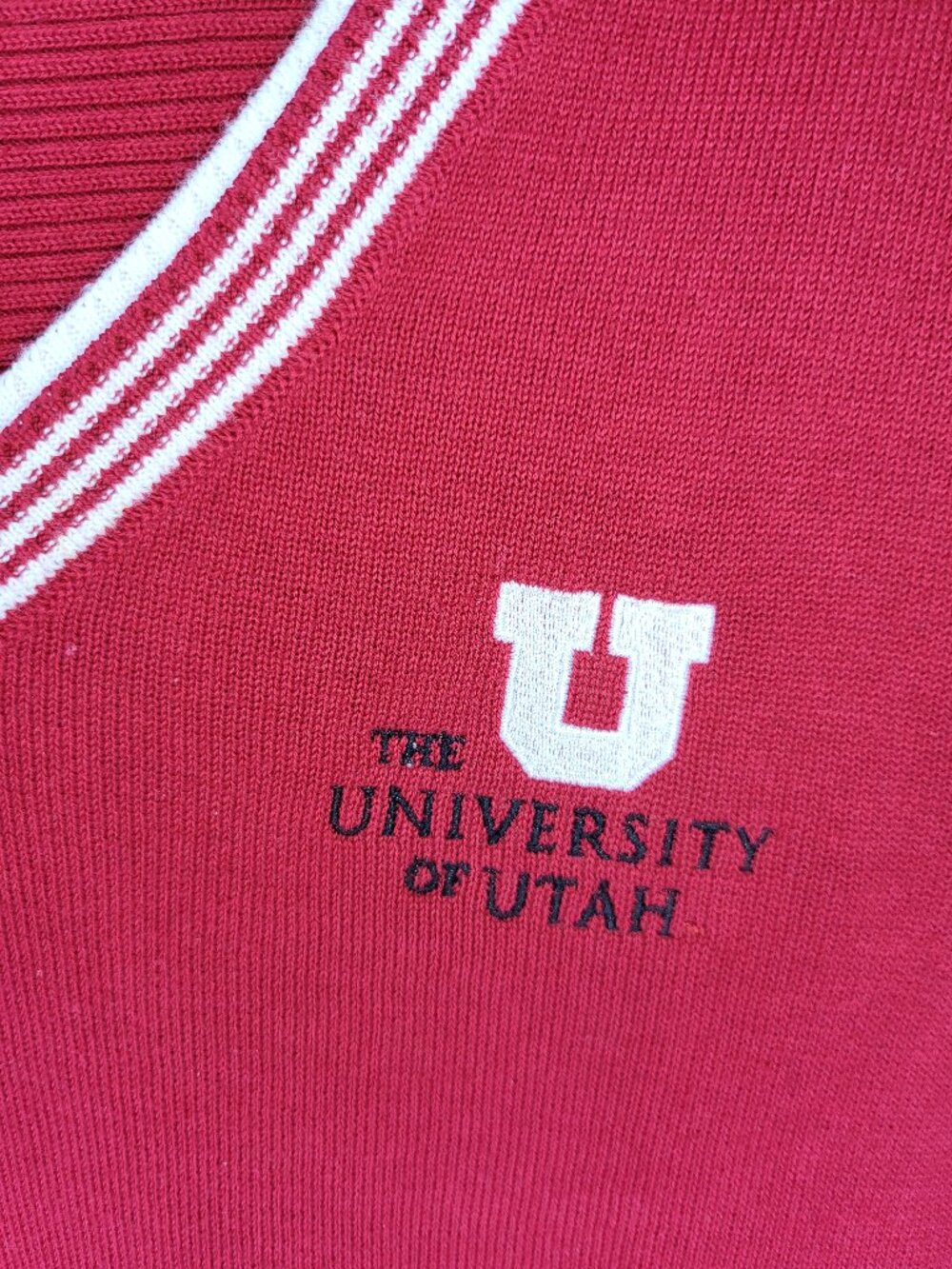 Cutter & Buck University of Utah V-Neck Sweater Womens L Utes Red Knit Pullover